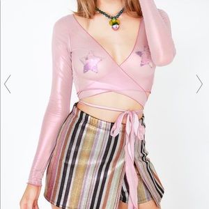 Club Exx wrap top pink